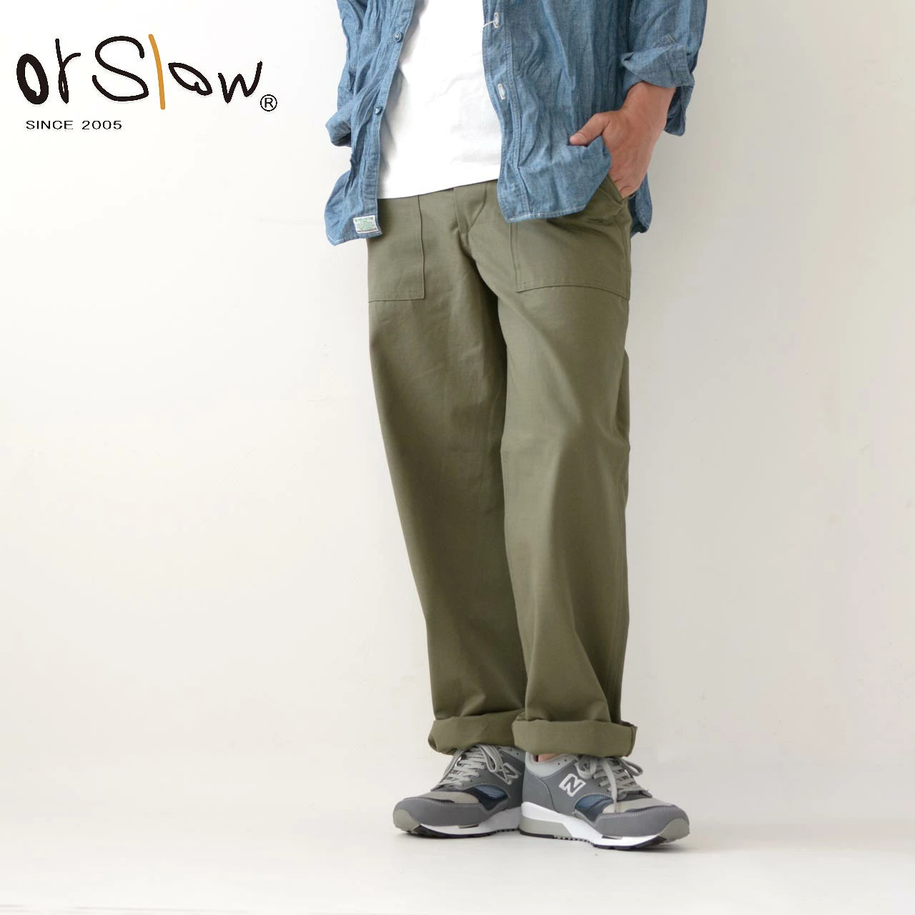 orSlow US ARMY FATIGUE PANTS RIP (Army Green)