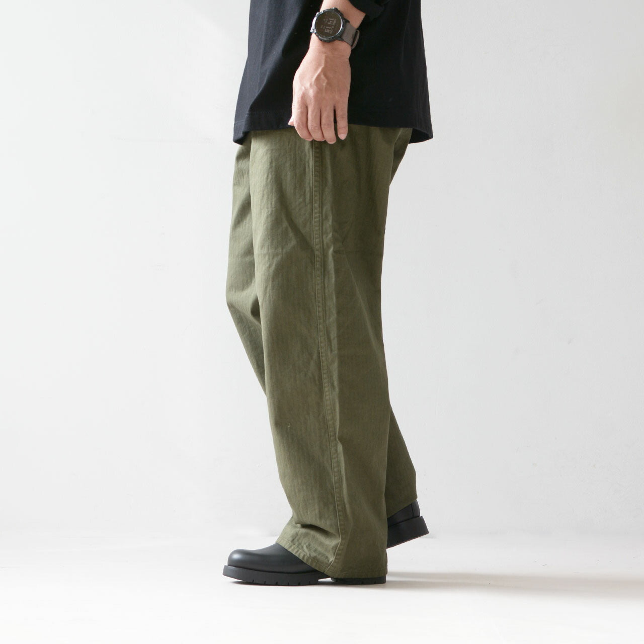 orSlow WIDE FIT FRENCH WORK PANTS Army Green