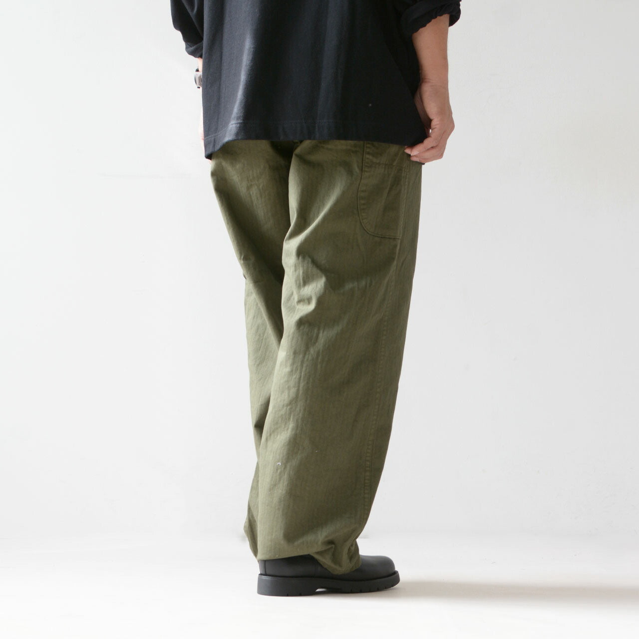 orSlow WIDE FIT FRENCH WORK PANTS Army Green