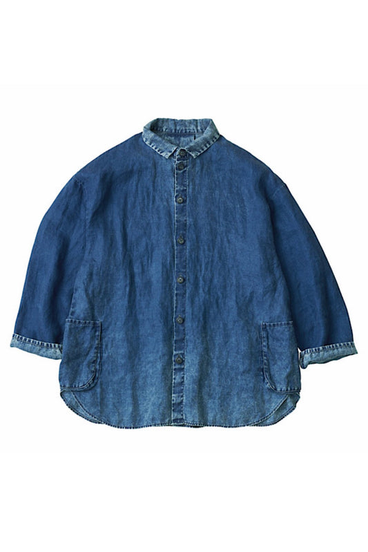 Porter Classic INDIGO LINEN SHIRT JACKET