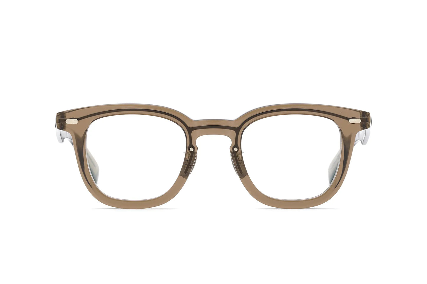 YELLOWS PLUS EYEGLASS FRAME LESTER Amber Brown Silver 534