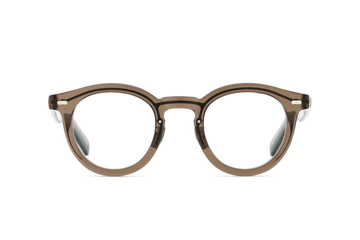 YELLOWS PLUS EYEGLASS FRAME ELTON Amber Brown Silver 534