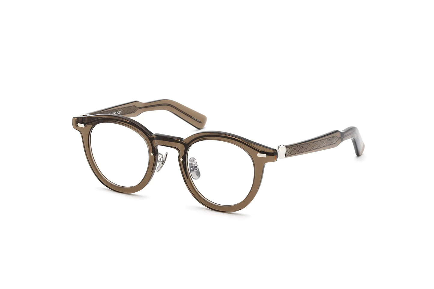 YELLOWS PLUS EYEGLASS FRAME ELTON Amber Brown Silver 534