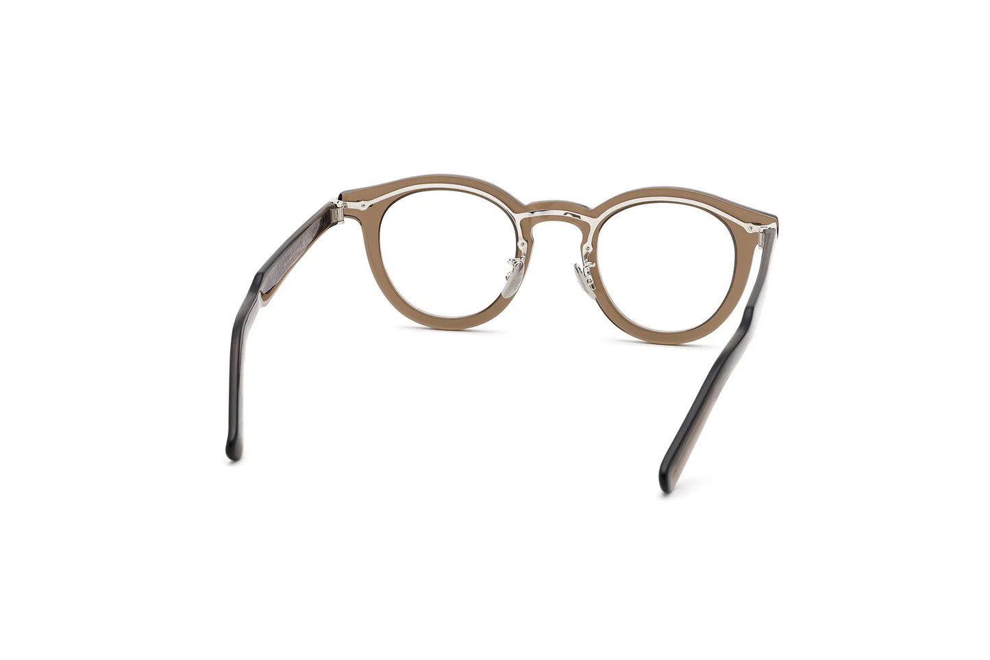 YELLOWS PLUS EYEGLASS FRAME ELTON Amber Brown Silver 534