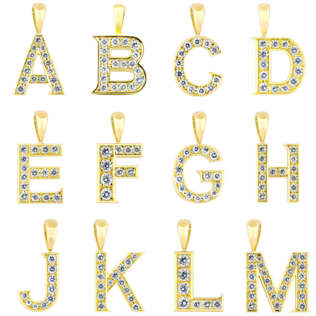 EYEFUNNY Diamond alphabet /18KYG Pendant