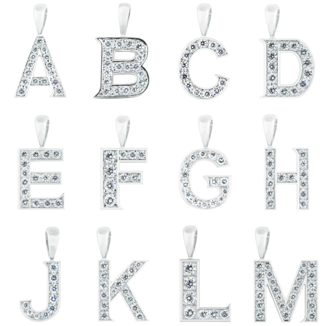 EYEFUNNY Diamond alphabet /18KWG Pendant