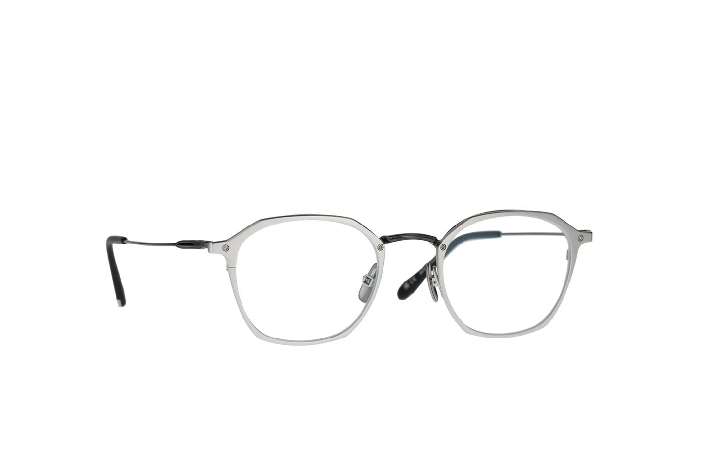 YELLOWS PLUS EYEGLASS FRAME SPENCER TYLER Matte Silver Black 11BK