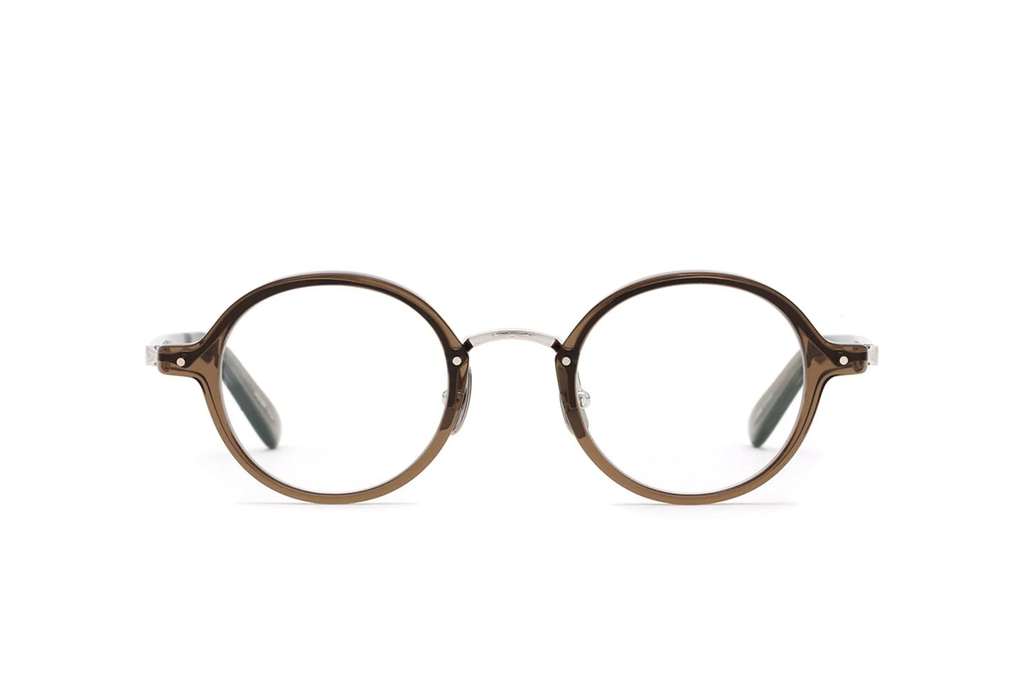 YELLOWS PLUS EYEGLASS FRAME SPENCER Burnt Amber Silver 534