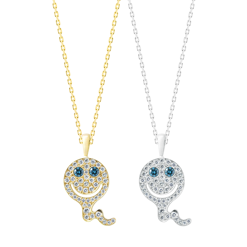 EYEFUNNY Smile ghost S Blue-diamond eyes Pendant