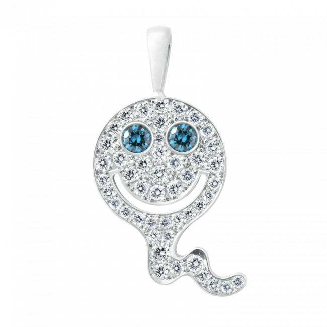 EYEFUNNY Smile ghost S Blue-diamond eyes Pendant