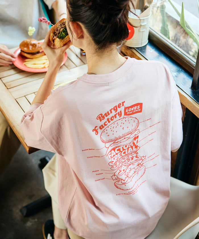 Burger Factory x FREAK'S STORE Burger Factory Special Big Silhouette Back Print Crew Neck T-shirt