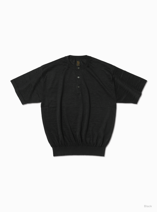 BATONER CHOMA HENLEY NECK SHORT SLEEVE