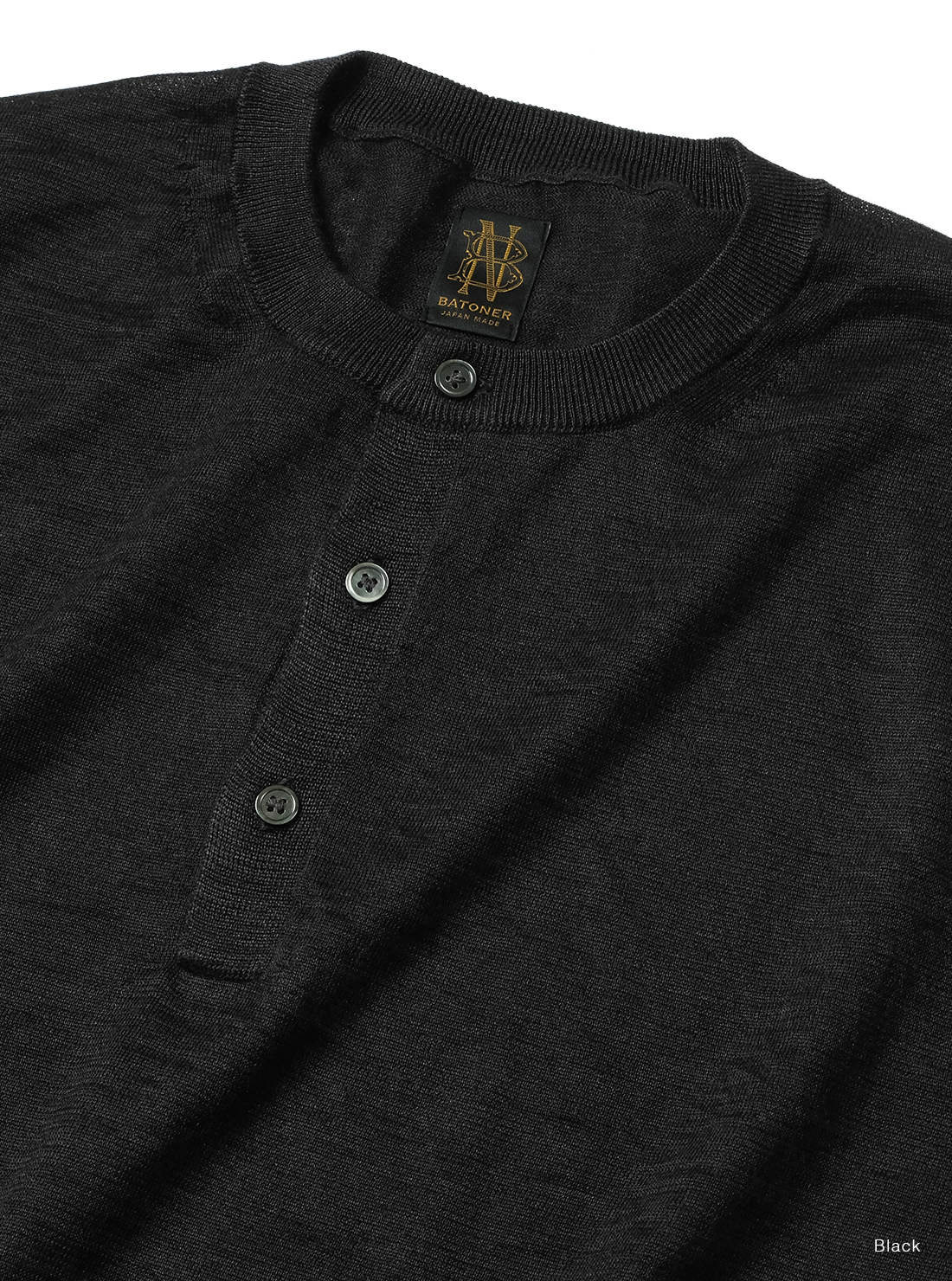 BATONER CHOMA HENLEY NECK SHORT SLEEVE