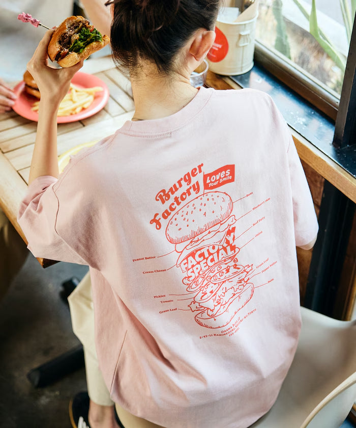 Burger Factory x FREAK'S STORE Burger Factory Special Big Silhouette Back Print Crew Neck T-shirt