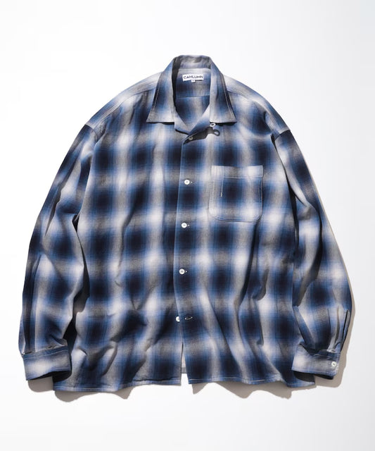 CAHLUMN Magazine Pocket Open Collar Shirt (Ombre)
