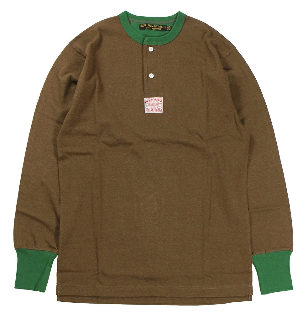 FREEWHEELERS Henley Necked L/S Tee