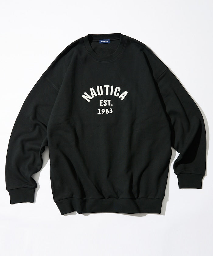 NAUTICA JAPAN Felt Patch Arch Logo Crewneck Sweatshirt