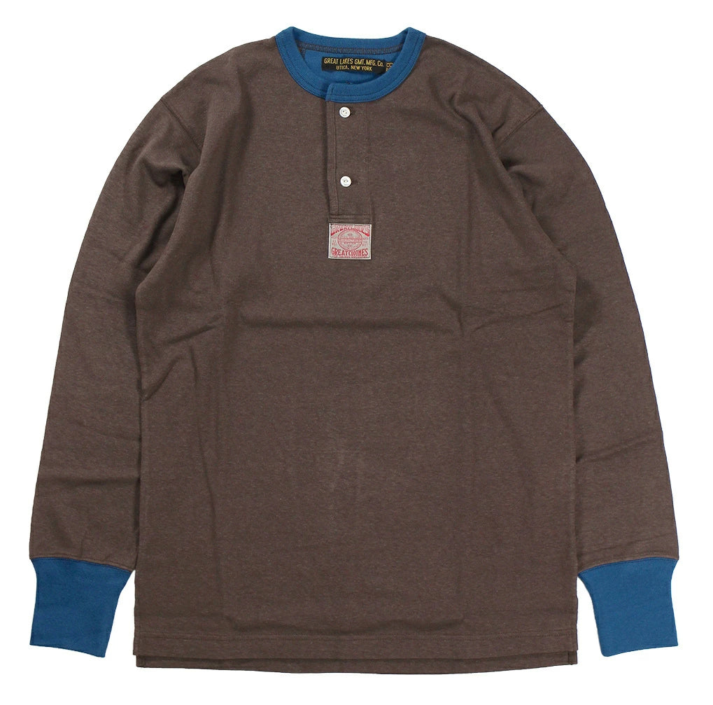 FREEWHEELERS Henley Necked L/S Tee