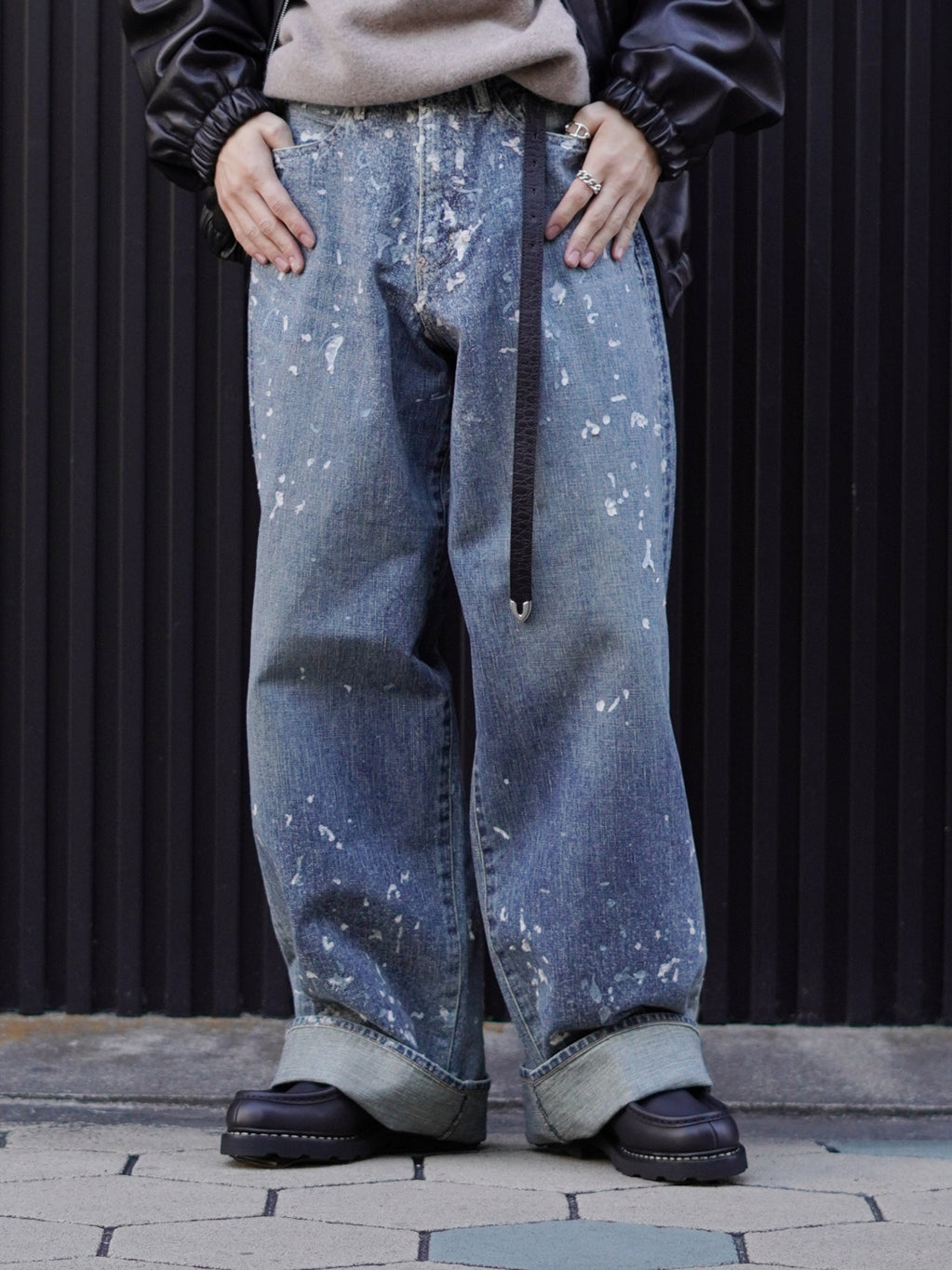 SUGARHILL MOLDED DENIM TROUSERS WIDE CUT