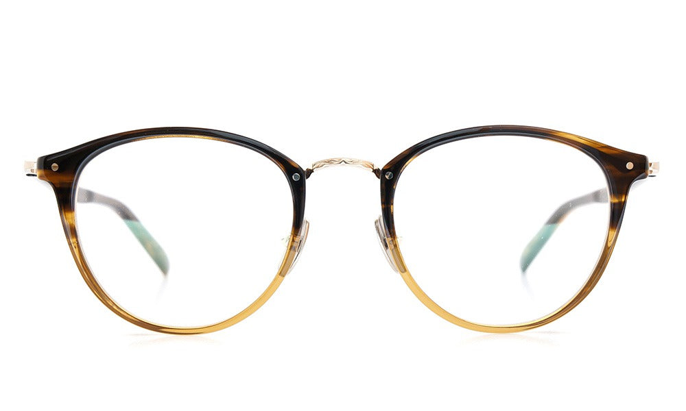 YELLOWS PLUS NICKY EYEGLASS FRAME Brown Sasa・Brown Half / Gold