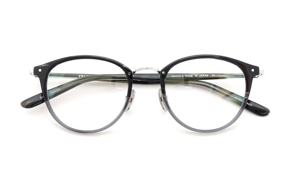 YELLOWS PLUS NICKY EYEGLASS FRAME Grey Sasa・Grey Half / Silver