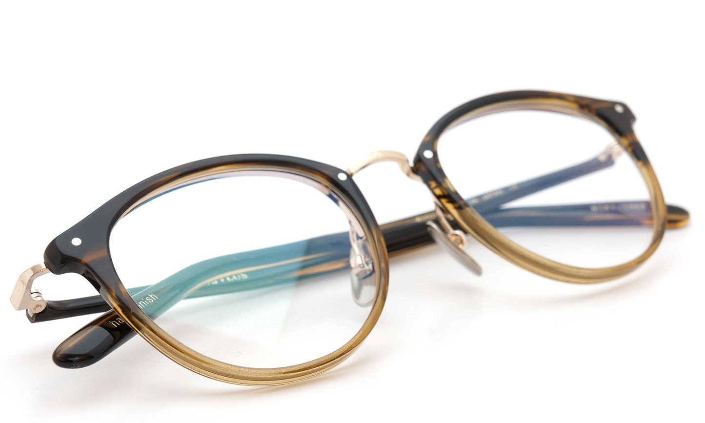 YELLOWS PLUS NICKY EYEGLASS FRAME Brown Sasa・Brown Half / Gold