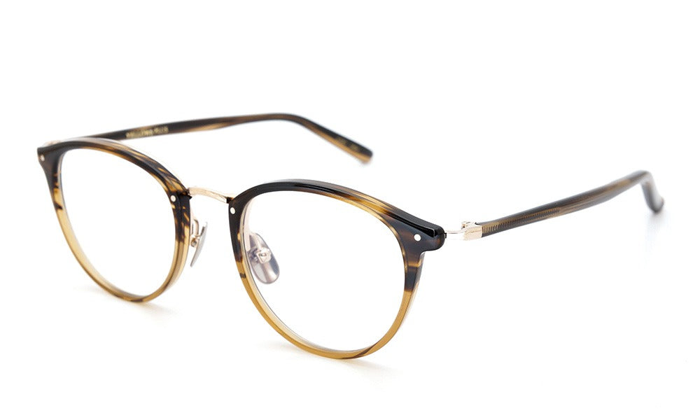 YELLOWS PLUS NICKY EYEGLASS FRAME Brown Sasa・Brown Half / Gold