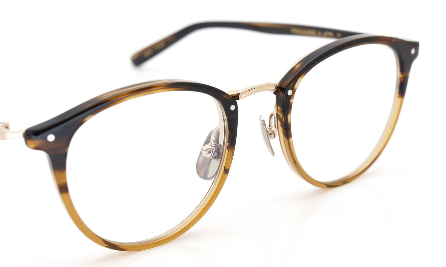 YELLOWS PLUS NICKY EYEGLASS FRAME Brown Sasa・Brown Half / Gold