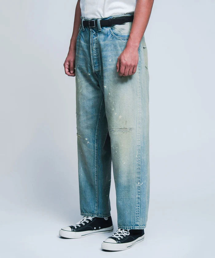A.PRESSE No.37 Washed Wide Denim Pants (BLEACH)