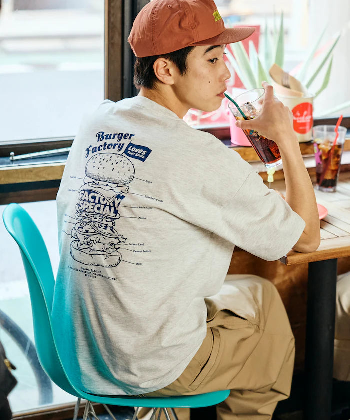 Burger Factory x FREAK'S STORE Burger Factory Special Big Silhouette Back Print Crew Neck T-shirt