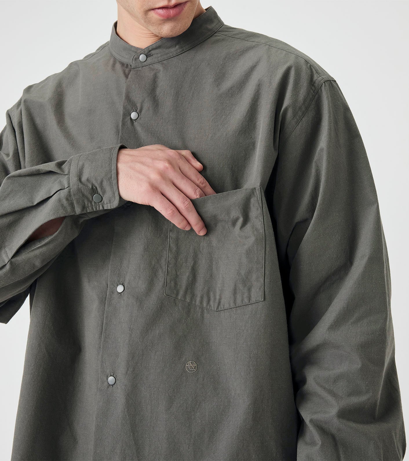 nanamica Band Collar Wind Shirt