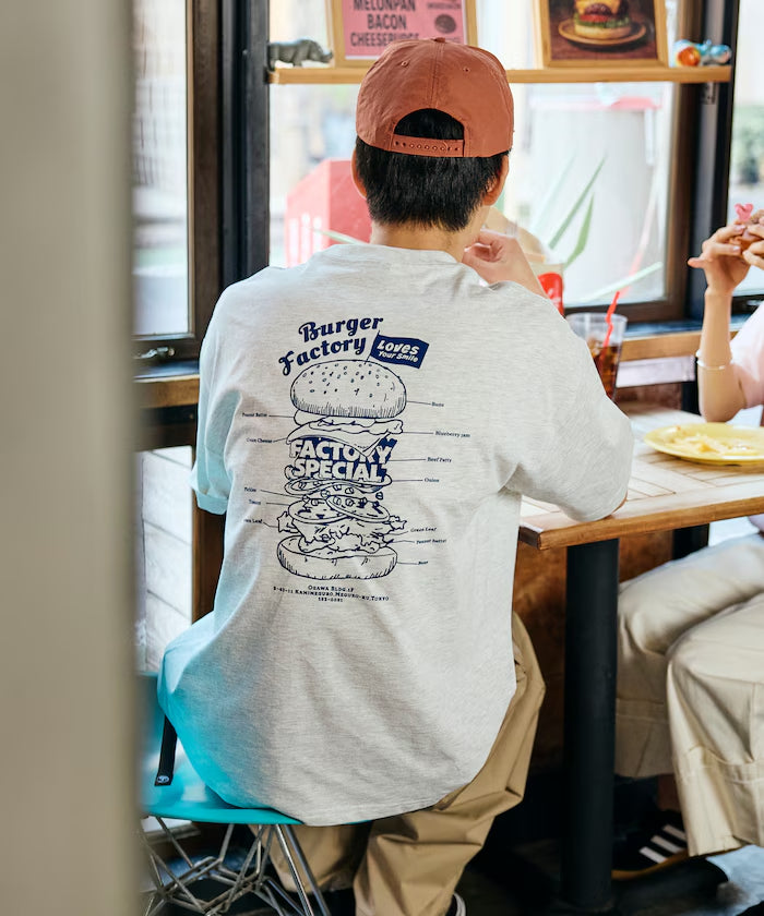 Burger Factory x FREAK'S STORE Burger Factory Special Big Silhouette Back Print Crew Neck T-shirt