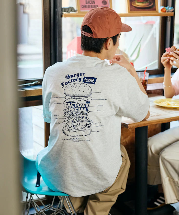Burger Factory x FREAK'S STORE Burger Factory Special Big Silhouette Back Print Crew Neck T-shirt