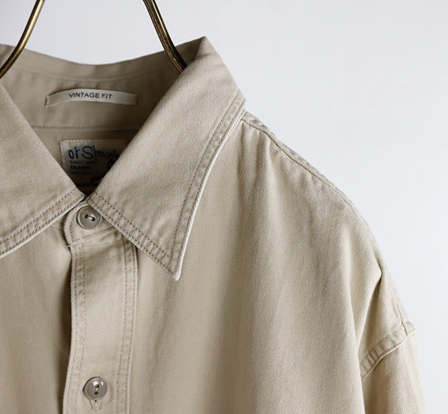 orSlow Vintage Fit Chambray Work Shirt Beige