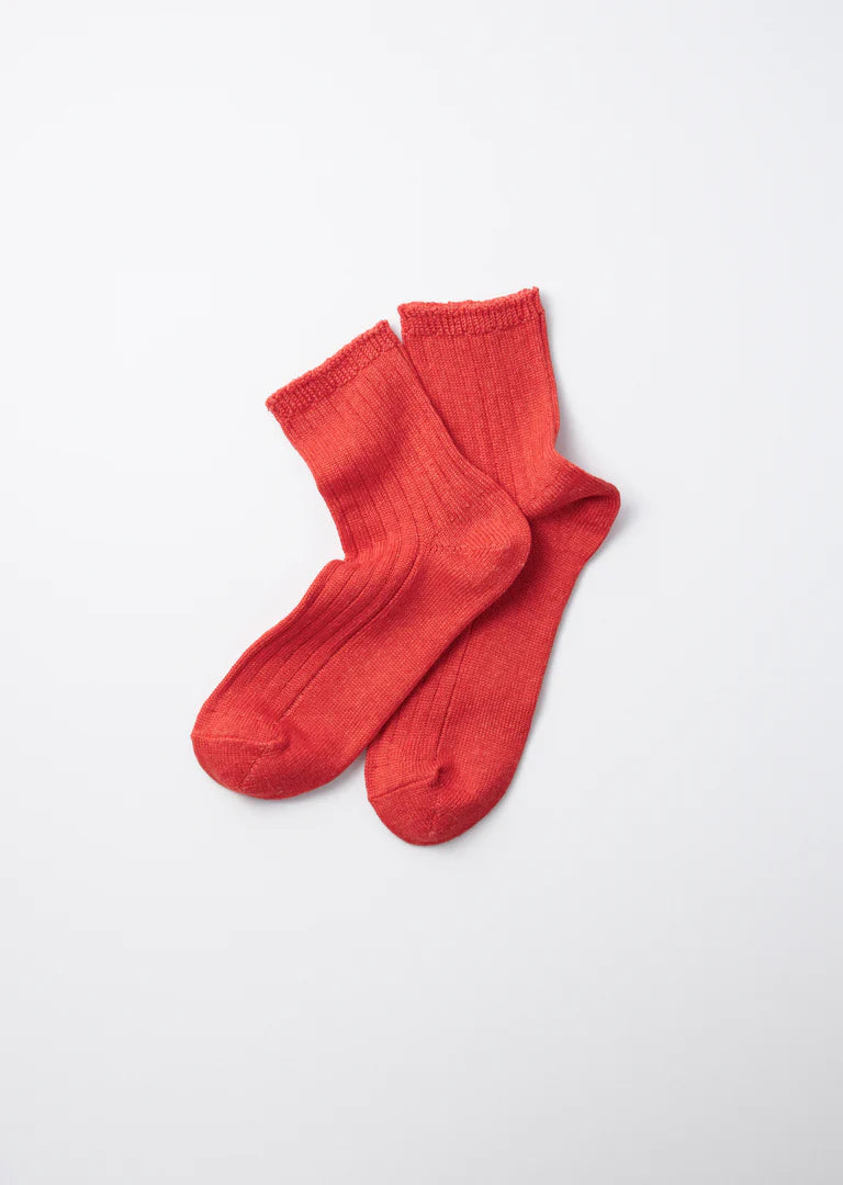 RoToTo LINEN COTTON RIBBED ANKLE SOCKS