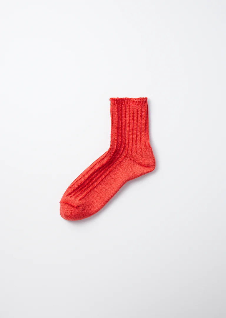 RoToTo LINEN COTTON RIBBED ANKLE SOCKS