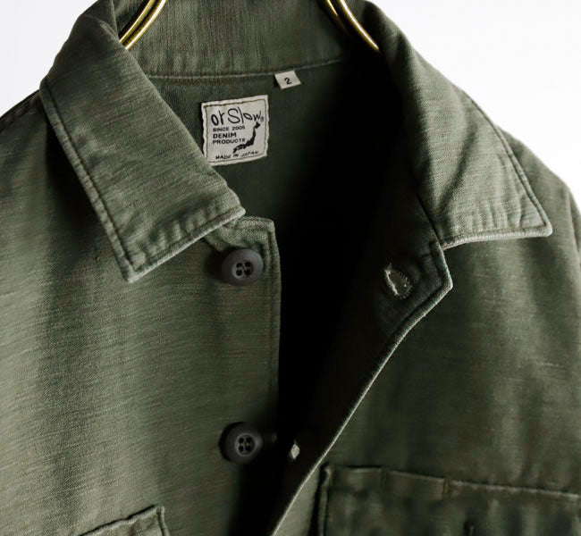 orSlow US ARMY FATIGUE SHIRT GREEN USED