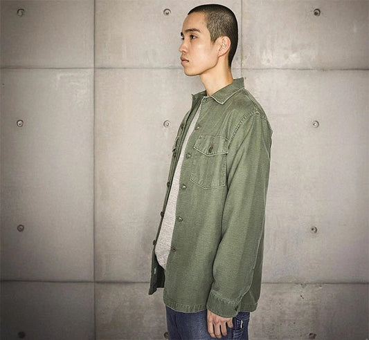 orSlow US ARMY FATIGUE SHIRT GREEN USED