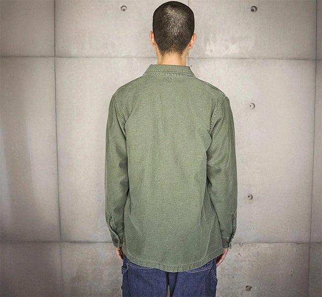orSlow US ARMY FATIGUE SHIRT GREEN USED
