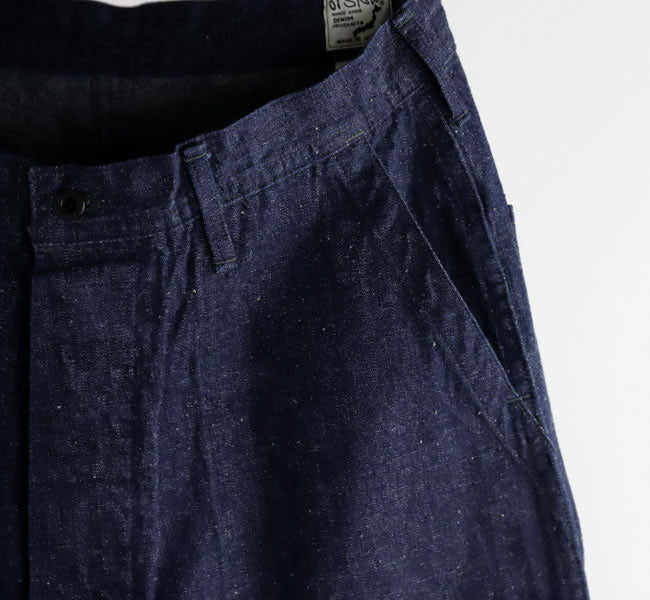 orSlow WIDE FIT US NAVY DENIM UTILITY PANTS ONE WASH