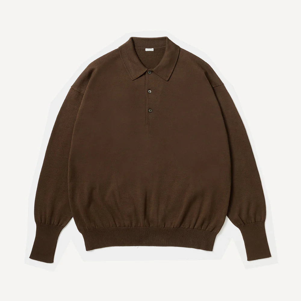 A.PRESSE Cotton Knit L/S Polo Shirts