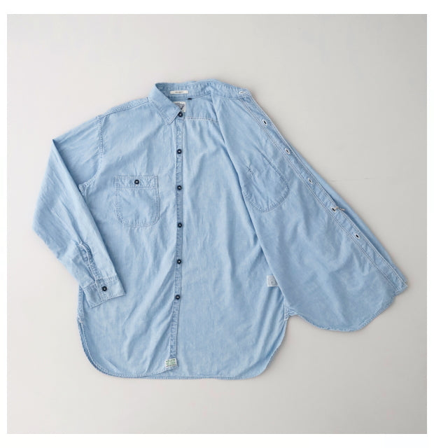 orSlow Vintage Fit Chambray Work Shirt Bleached