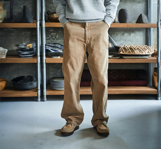 orSlow DAD'S FIT OXFORD PAINTER PANTS BROWN