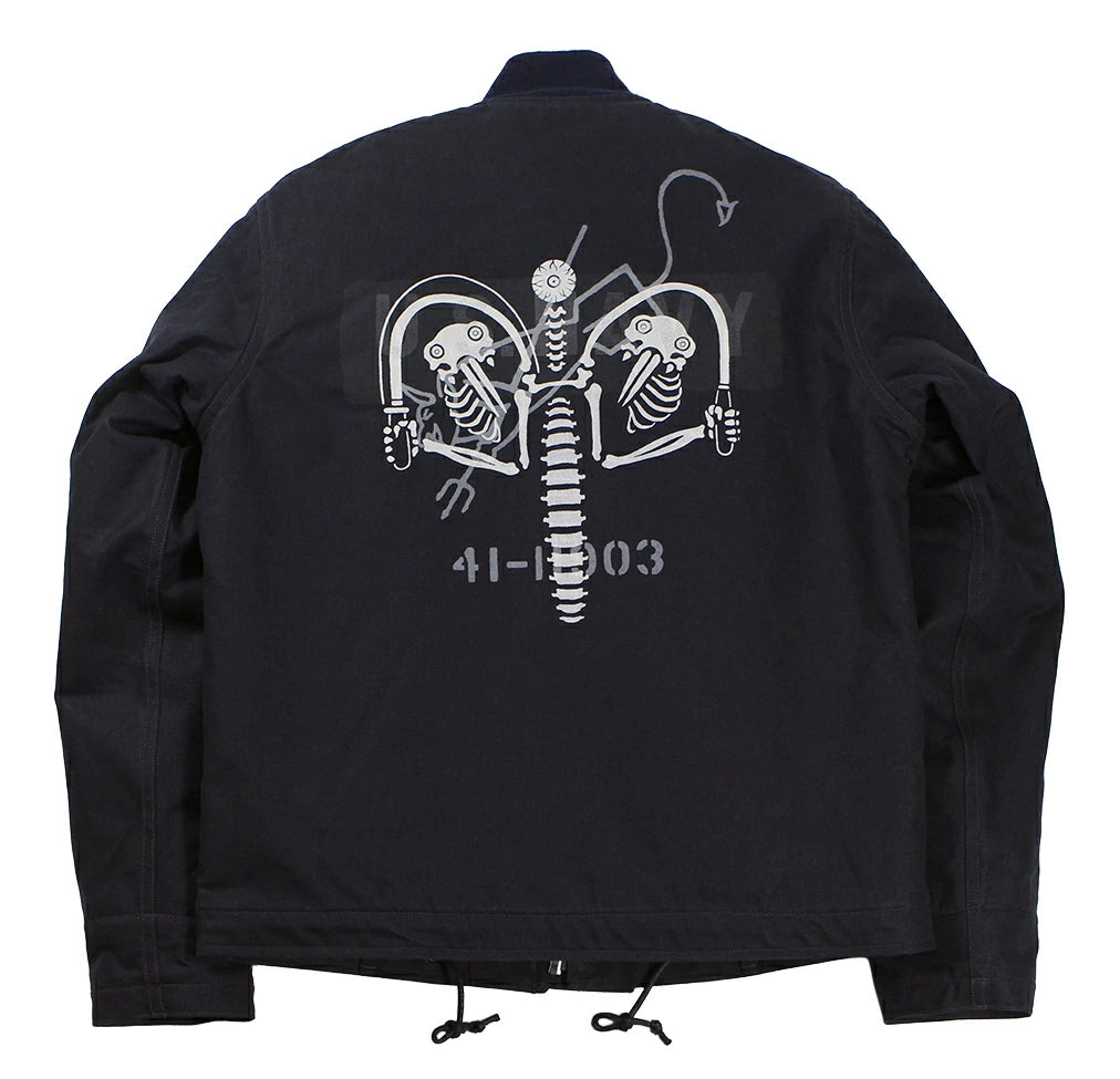 FREEWHEELERS & CO. "KNUCKLE BONES" on "AAF 90thBG 400thBSQ" CIVILIAN DECK JACKET