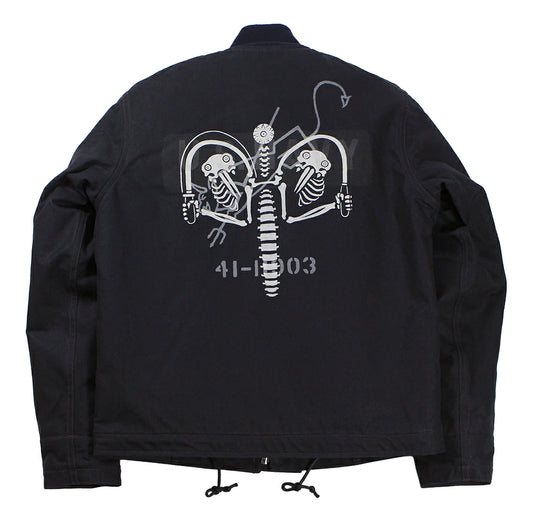 FREEWHEELERS & CO. "KNUCKLE BONES" on "AAF 90thBG 400thBSQ" CIVILIAN DECK JACKET