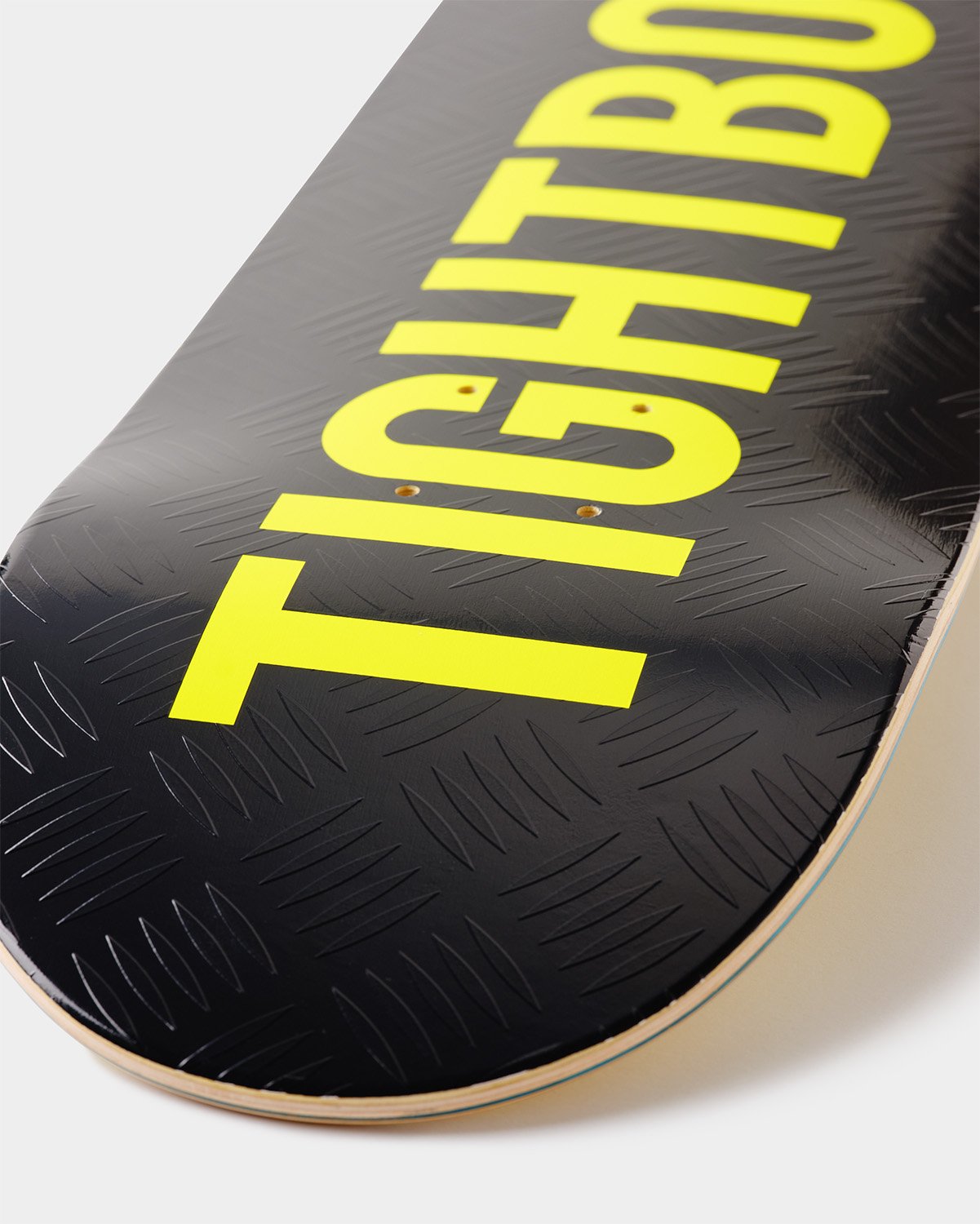 TIGHTBOOTH LOGO SKATEBOARD BLACK / SAFETY YELLOW