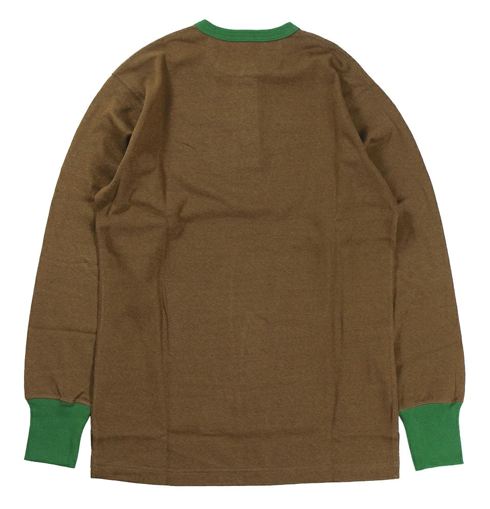 FREEWHEELERS Henley Necked L/S Tee