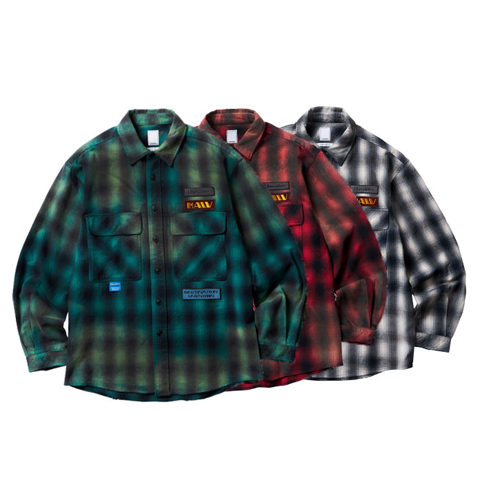 Liberaiders BLEACHED PLAID SHIRT