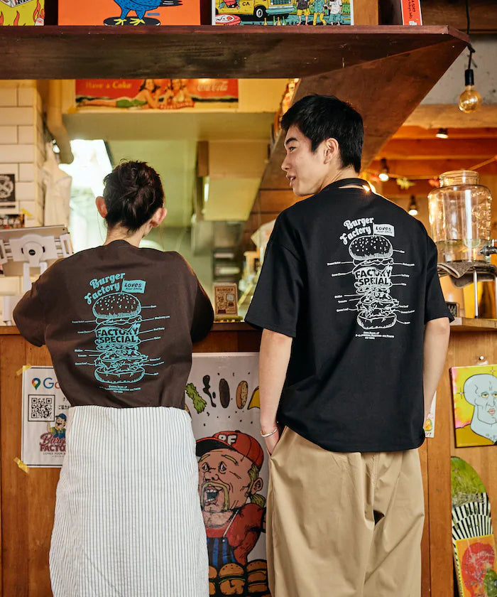 Burger Factory x FREAK'S STORE Burger Factory Special Big Silhouette Back Print Crew Neck T-shirt