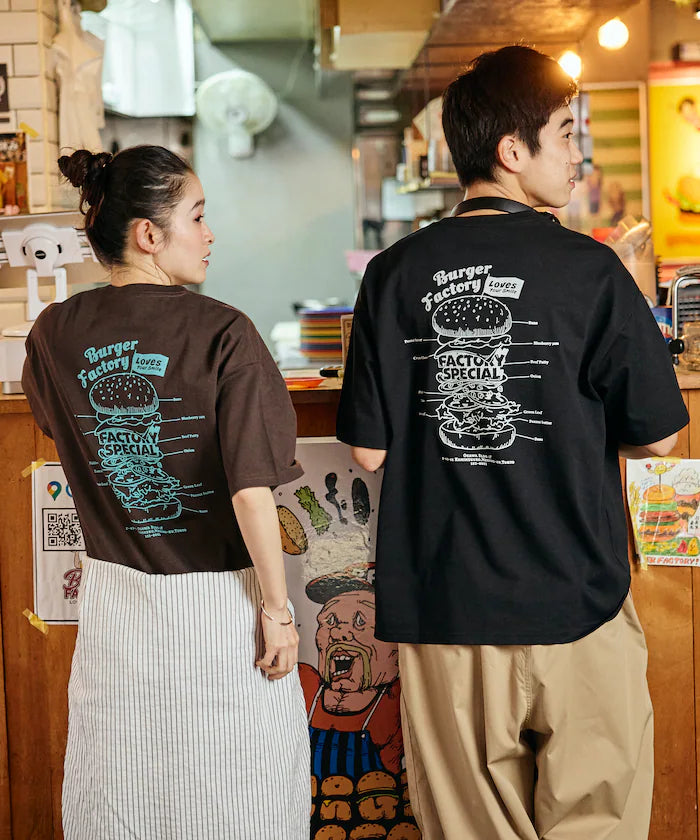 Burger Factory x FREAK'S STORE Burger Factory Special Big Silhouette Back Print Crew Neck T-shirt